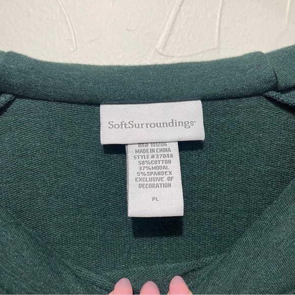 Soft Surroundings forest green cowl neck pullover sweatshirt (large petite) - Picture 4 of 5